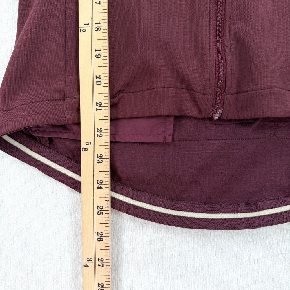 RAPHA Long Sleeve Jersey Women Medium Burgundy Cycling Merino Wool Blend Zip Up - Picture 6 of 16